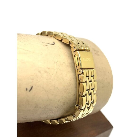 Elgin Women's Watch EG170042 Quartz Mother of Pearl Dial Rectangular Gold Steel - Picture 9 of 13
